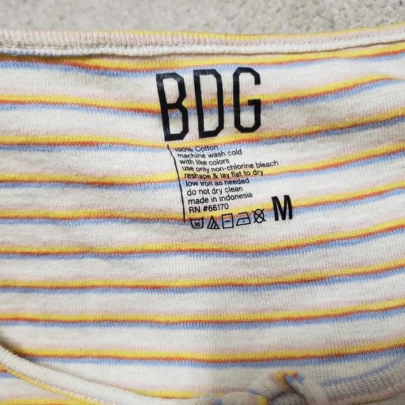 Urban Outfitters BDG Cropped Short Sleeve Striped Top - Picture 2 of 4